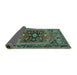 Sideview of Persian Turquoise Traditional Rug, tr4434turq