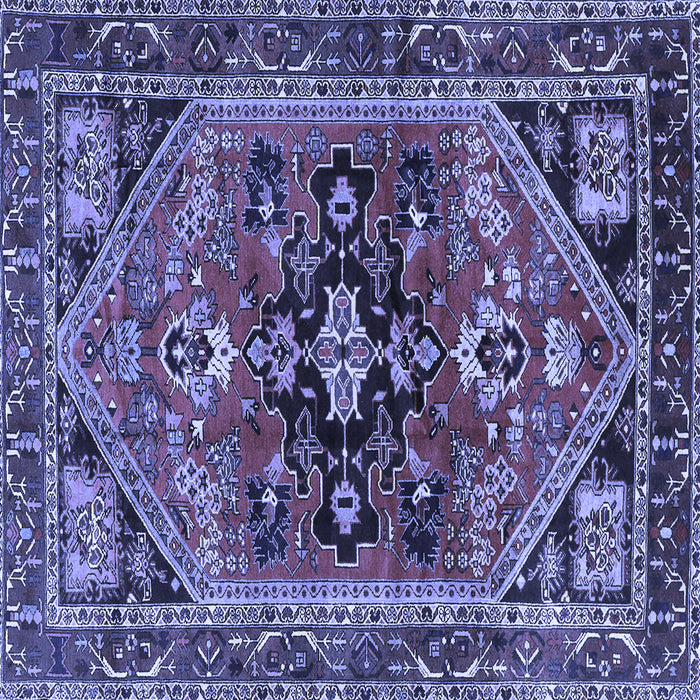 Square Persian Blue Traditional Rug, tr4434blu