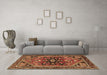 Machine Washable Persian Brown Traditional Rug in a Living Room,, wshtr4434brn