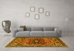 Machine Washable Persian Yellow Traditional Rug in a Living Room, wshtr4434yw