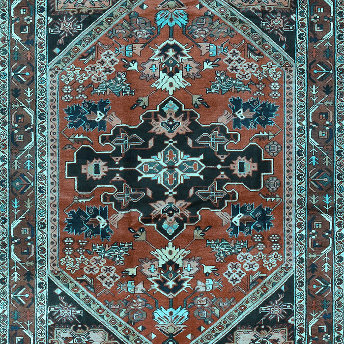 Machine Washable Persian Light Blue Traditional Rug, wshtr4434lblu