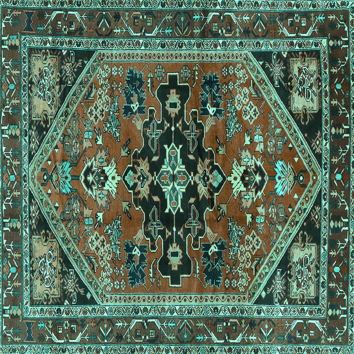 Square Persian Turquoise Traditional Rug, tr4434turq