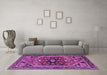 Machine Washable Persian Purple Traditional Area Rugs in a Living Room, wshtr4434pur