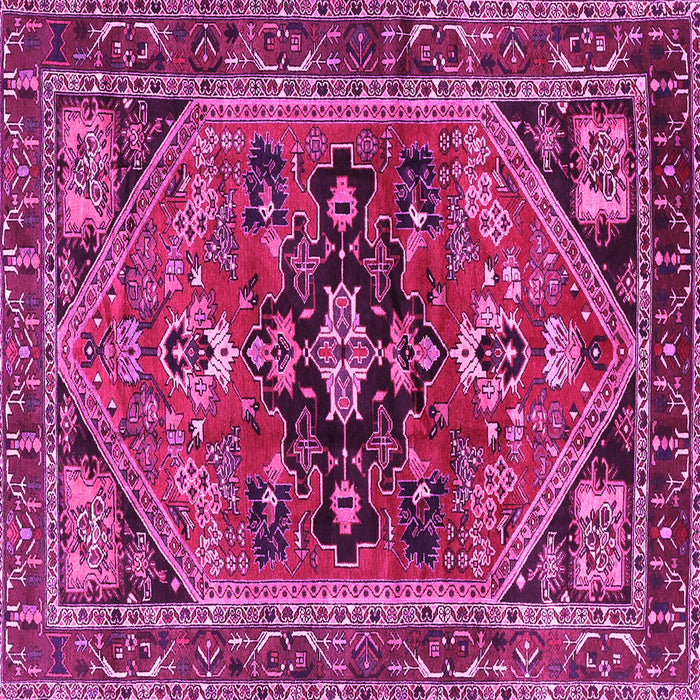 Square Machine Washable Persian Pink Traditional Rug, wshtr4434pnk