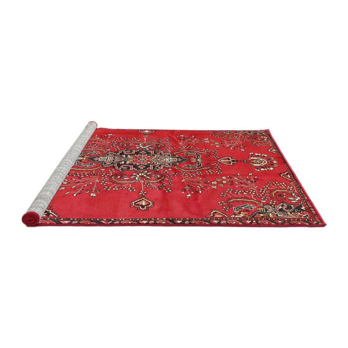 Sideview of Machine Washable Traditional Cherry Red Rug, wshtr4435
