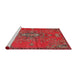 Sideview of Machine Washable Traditional Cherry Red Rug, wshtr4435