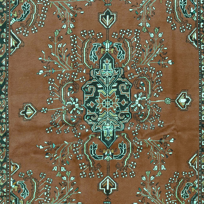 Machine Washable Persian Turquoise Traditional Area Rugs, wshtr4435turq