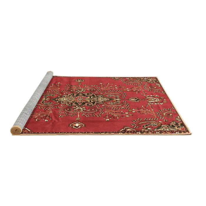 Sideview of Machine Washable Persian Brown Traditional Rug, wshtr4435brn