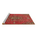 Sideview of Machine Washable Persian Brown Traditional Rug, wshtr4435brn