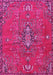 Machine Washable Persian Pink Traditional Rug, wshtr4435pnk