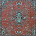 Square Machine Washable Persian Light Blue Traditional Rug, wshtr4435lblu