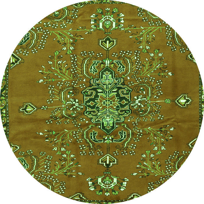 Square Persian Green Traditional Rug, tr4435grn