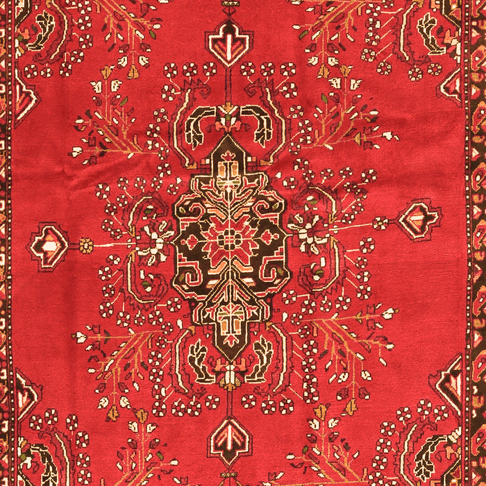 Serging Thickness of Machine Washable Persian Orange Traditional Area Rugs, wshtr4435org