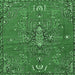 Square Machine Washable Persian Emerald Green Traditional Area Rugs, wshtr4435emgrn