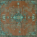 Square Persian Turquoise Traditional Rug, tr4435turq
