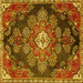 Square Medallion Yellow Traditional Rug, tr4436yw