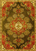 Medallion Yellow Traditional Rug, tr4436yw