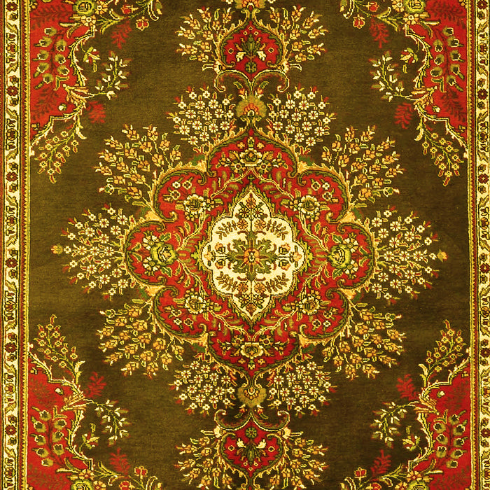 Medallion Yellow Traditional Rug, tr4436yw