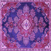 Square Medallion Purple Traditional Rug, tr4436pur