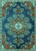 Medallion Turquoise Traditional Rug, tr4436turq