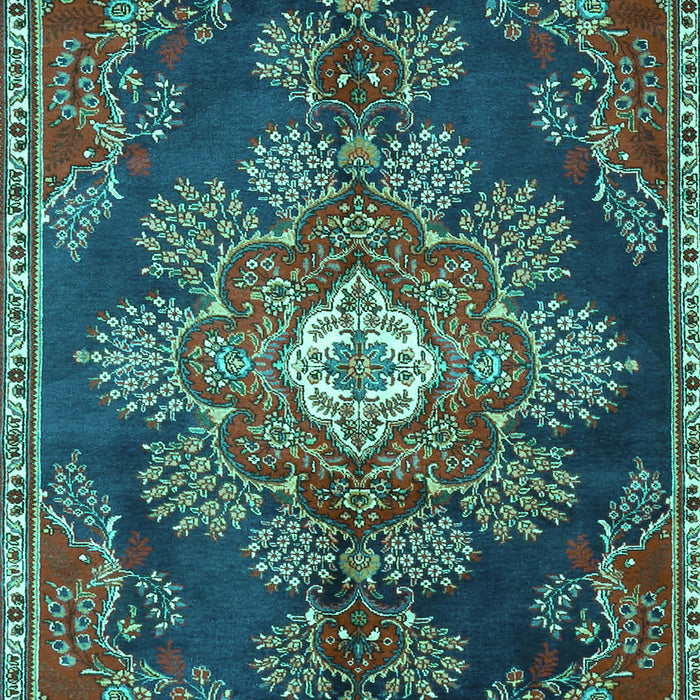 Medallion Turquoise Traditional Rug, tr4436turq