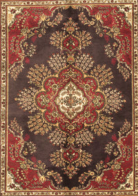 Medallion Brown Traditional Rug, tr4436brn