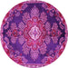 Round Medallion Pink Traditional Rug, tr4436pnk