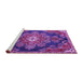 Sideview of Machine Washable Medallion Purple Traditional Area Rugs, wshtr4436pur