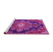 Sideview of Machine Washable Medallion Pink Traditional Rug, wshtr4436pnk