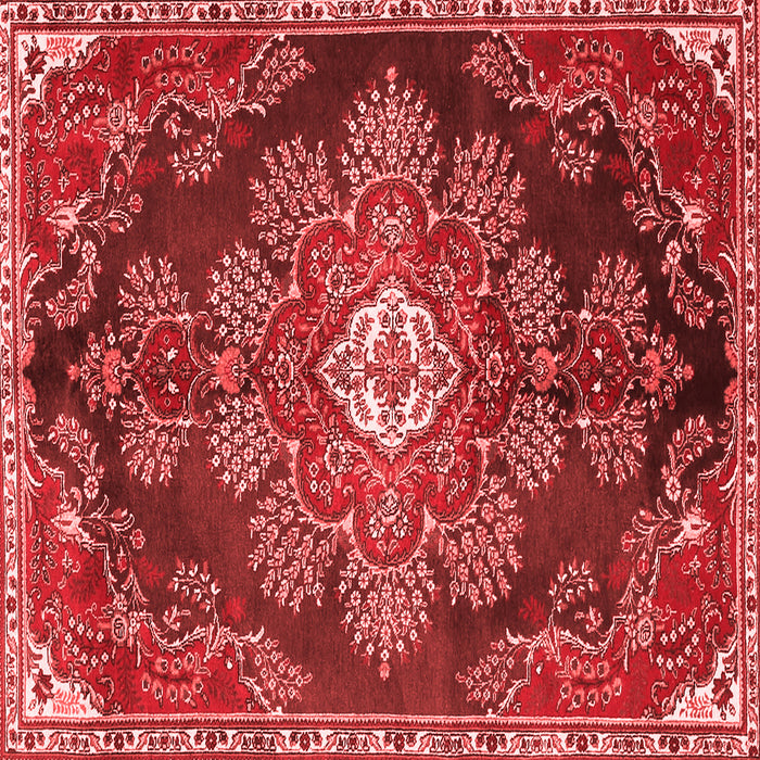 Machine Washable Medallion Red Traditional Rug, wshtr4436red