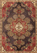 Machine Washable Medallion Brown Traditional Rug, wshtr4436brn