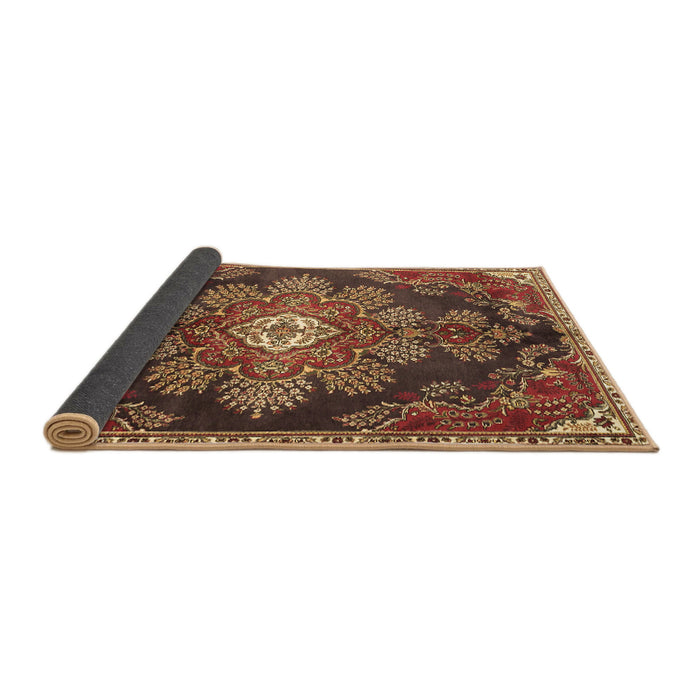 Sideview of Medallion Brown Traditional Rug, tr4436brn