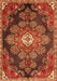 Serging Thickness of Machine Washable Medallion Orange Traditional Area Rugs, wshtr4436org