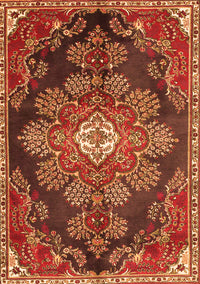 Medallion Orange Traditional Rug, tr4436org