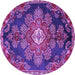 Round Medallion Purple Traditional Rug, tr4436pur