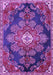 Machine Washable Medallion Purple Traditional Area Rugs, wshtr4436pur