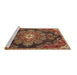 Sideview of Machine Washable Medallion Brown Traditional Rug, wshtr4436brn