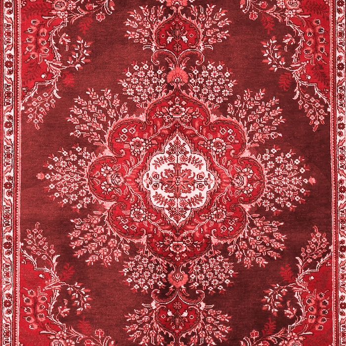 Machine Washable Medallion Red Traditional Rug, wshtr4436red