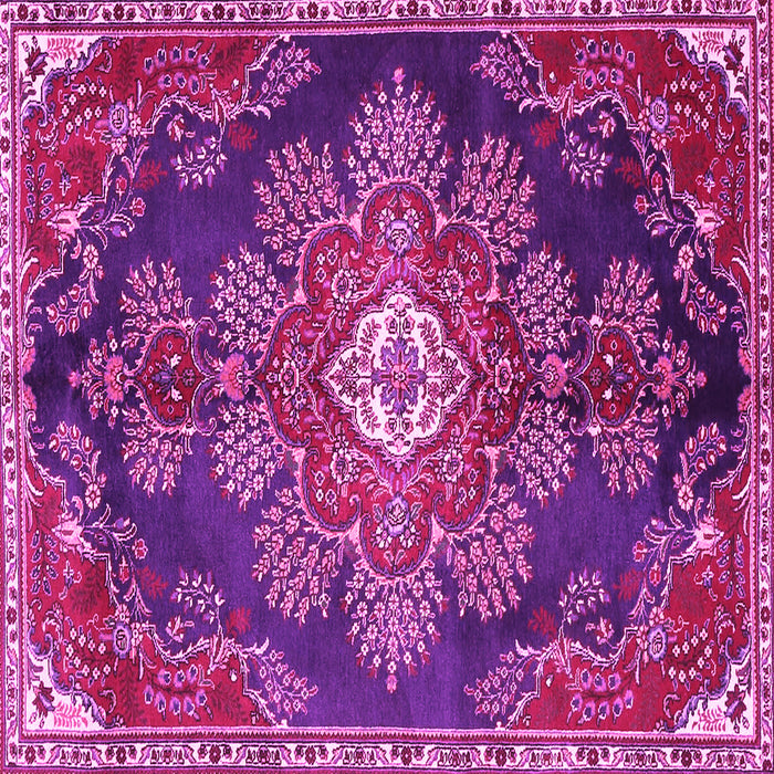 Square Machine Washable Medallion Pink Traditional Rug, wshtr4436pnk