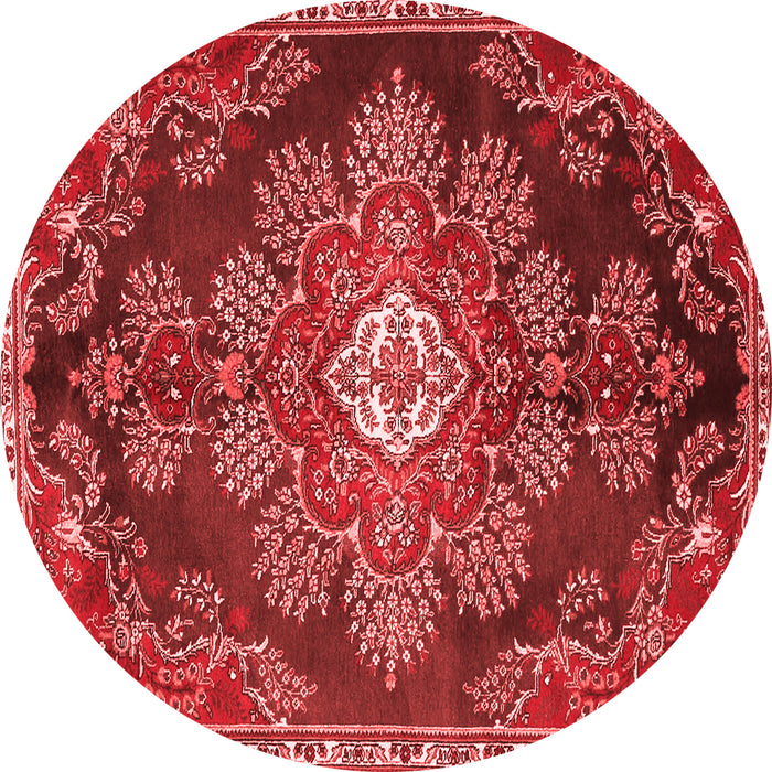 Machine Washable Medallion Red Traditional Rug, wshtr4436red