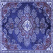 Square Medallion Blue Traditional Rug, tr4436blu