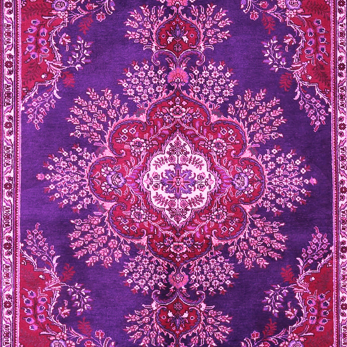Machine Washable Medallion Pink Traditional Rug, wshtr4436pnk