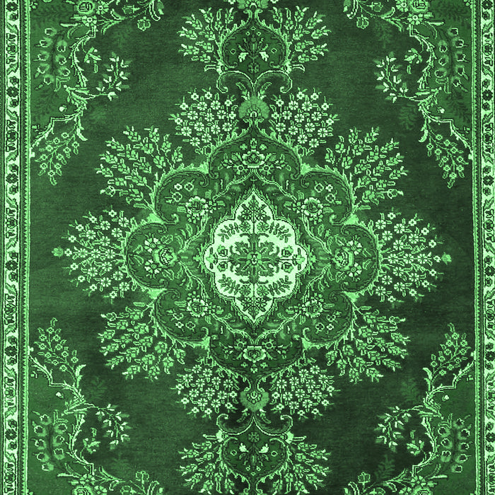 Medallion Emerald Green Traditional Rug, tr4436emgrn