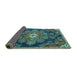 Sideview of Medallion Turquoise Traditional Rug, tr4436turq