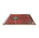 Sideview of Machine Washable Traditional Tomato Red Rug, wshtr4437