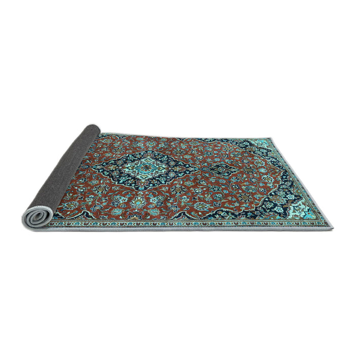 Sideview of Medallion Light Blue Traditional Rug, tr4437lblu