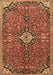 Machine Washable Medallion Brown Traditional Rug, wshtr4437brn