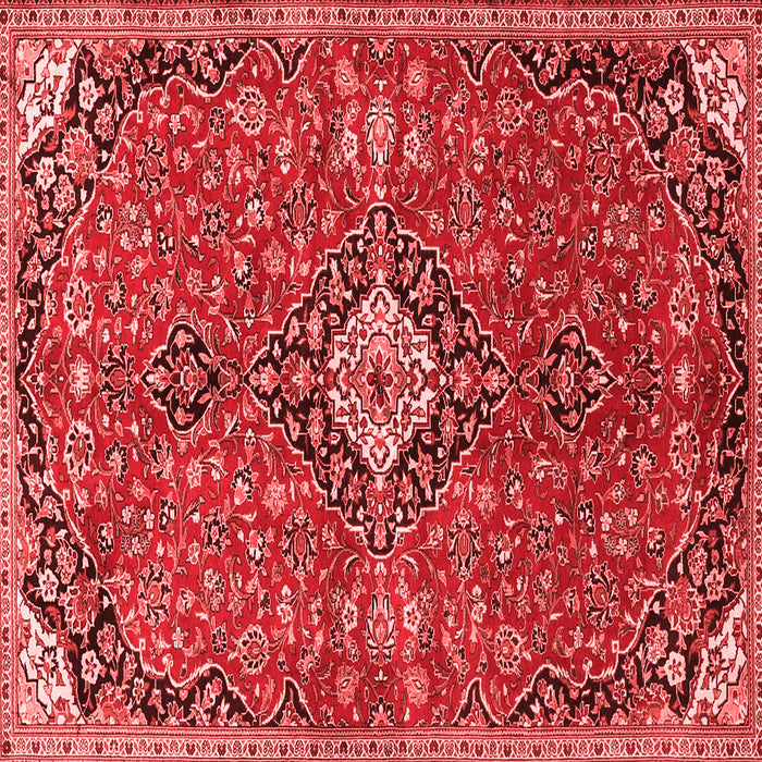 Machine Washable Medallion Red Traditional Rug, wshtr4437red