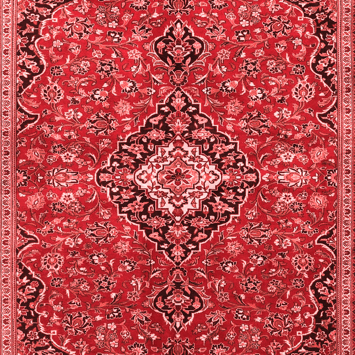 Machine Washable Medallion Red Traditional Rug, wshtr4437red