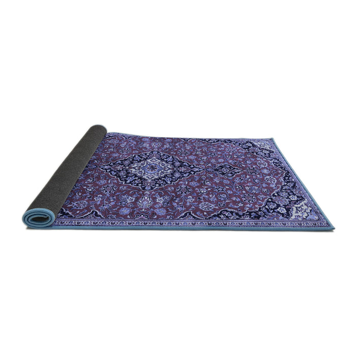 Sideview of Medallion Blue Traditional Rug, tr4437blu